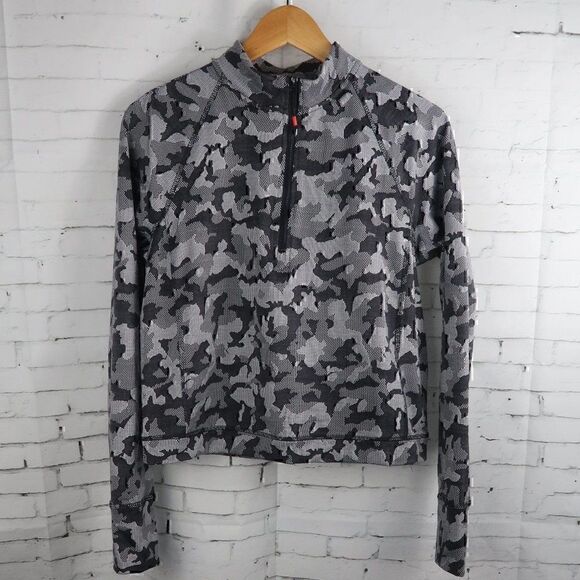 SPYDER ACTIVE BLACK CAMO CROP LIGHTWEIGHT PULL OVER JACKET SIZE MEDIUM NWT - Picture 1 of 9